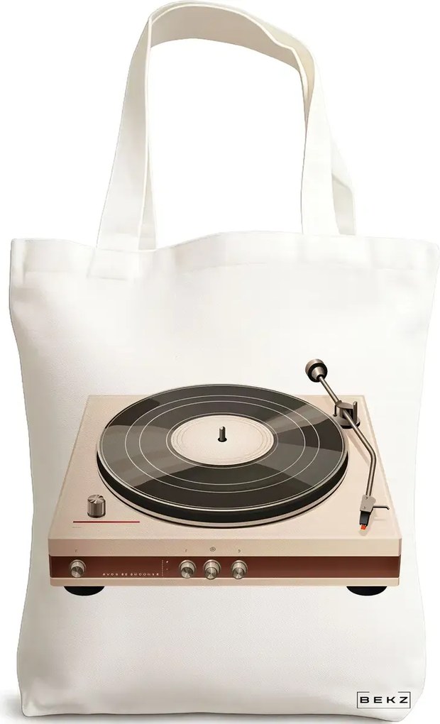 Sacosa de Panza pentru Cumparaturi, Geanta Tote, model Play that 38 x 34.5 cm, Alba, BEKZ®