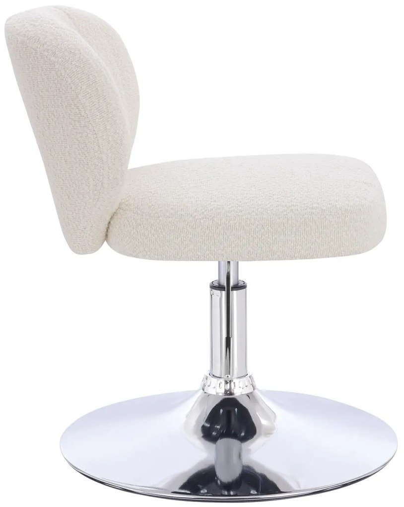 HR193N Scaun Crem Boucle cu Bază Cromata