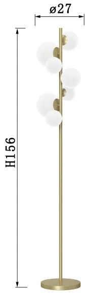 Lampadar ONLI PALOMA 7xG9/10W/230V auriu