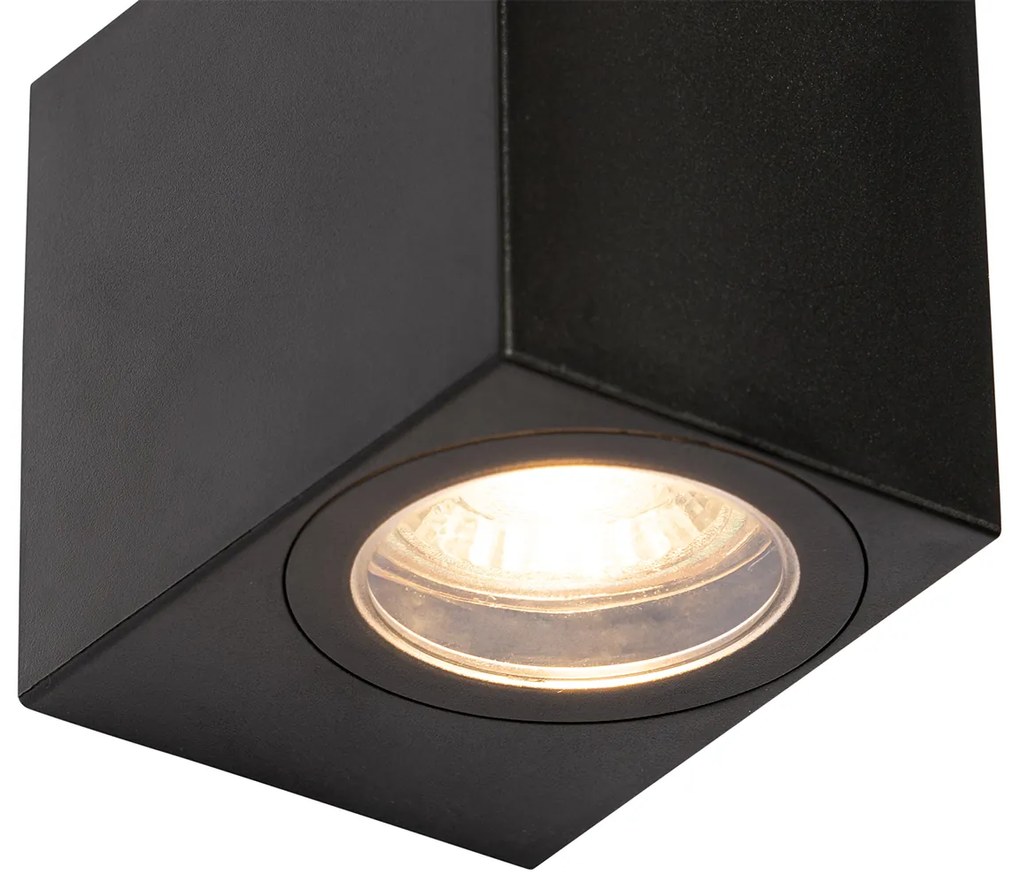 Lampă de perete inteligentă de exterior neagră IP65 incl. Wifi GU10 50mm - Baleno