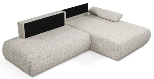 Colțar extensibil PRATO în L, cu spațiu de depozitare, partea dreaptă, bej