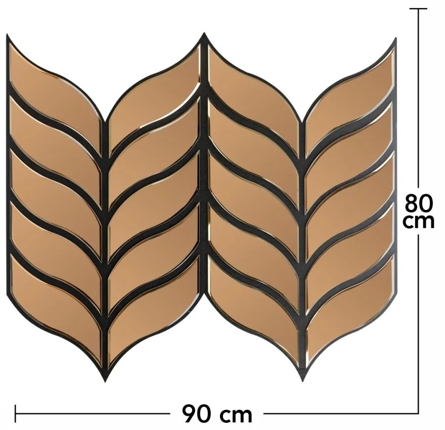 Panou riflaj acustic decorativ, Oglinda si pasla, AC39, 90x80x1.2cm, Maro