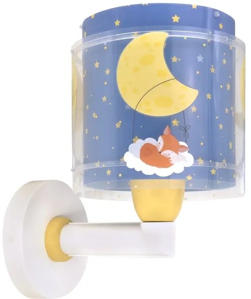 Dalber 76639 - Lampă de perete pentru copii MOON DREAMS, 1xE27/15W/230V, albastră