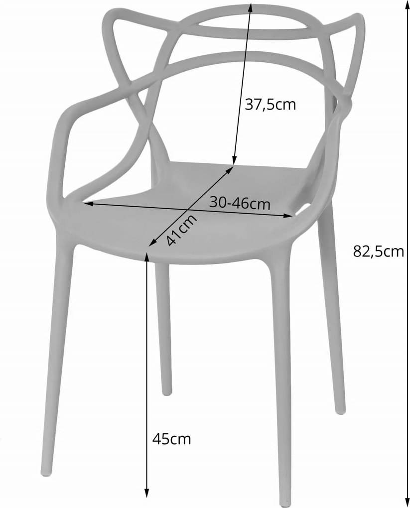 Set 4 scaune din plastic KATO, teracota