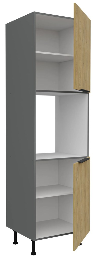 Dulap bucătărie pentru cuptor Carminia 60 DP-215 2F (stejar cremona + antracit). 1127953