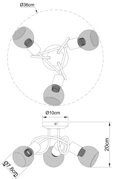 Globo 54028-3S - Lustră aplicată FIASTRA 3xE14/40W/230V