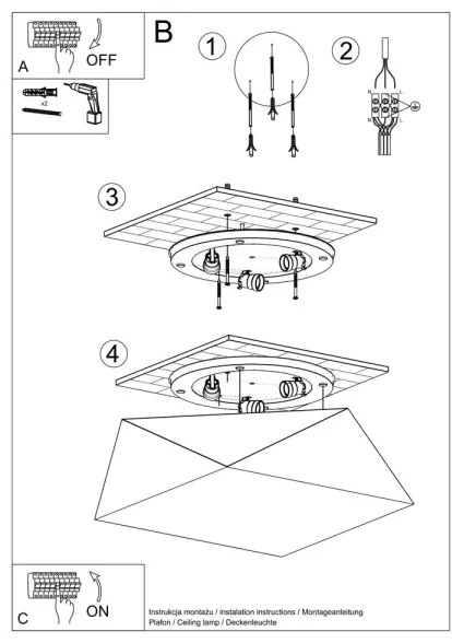 Plafonieră HEXA 3xE27/60W/230V albă