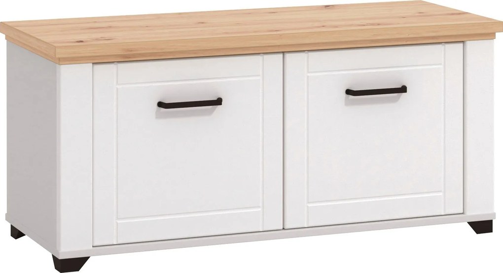 Bancuta de pantofi Valencia alba 103,50/41/47,50 cm