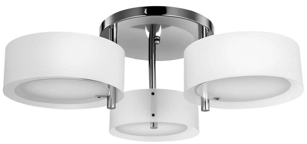 Lustră pendul Homcom 3-spot modern E27 lustră suspendată lampă pentru sufragerie, bucătărie Ø64 x 20 cm Alb Fără becuri | Aosom Romania