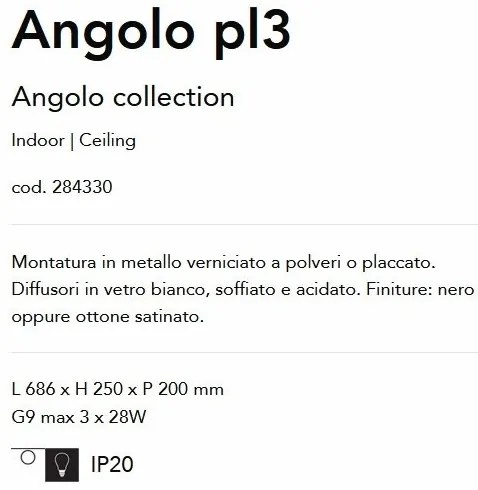 Plafoniera design geometric Angolo pl3 alama