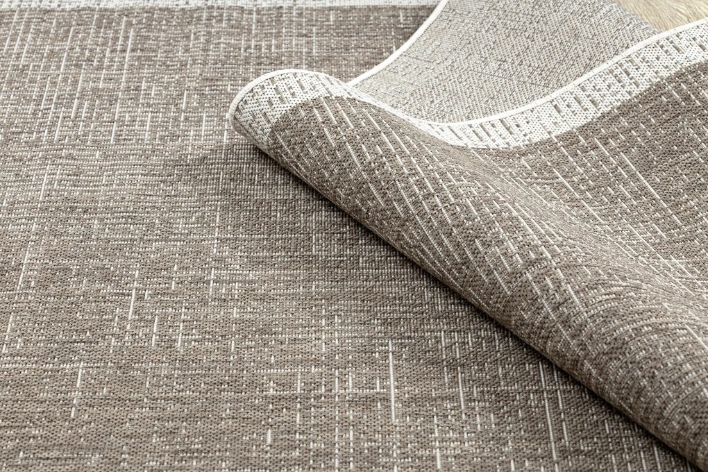 Covor sisal Floorlux 20401 Cadru taupe si şampanie