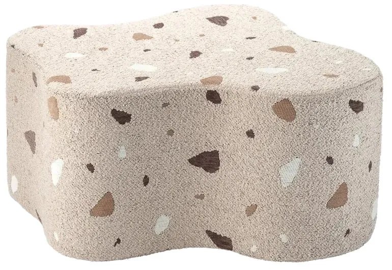 Puf de copii maro deschis cu tapițerie din țesătură bouclé/cu tapițerie din chenille Terrazzo Cloud – Wigiwama
