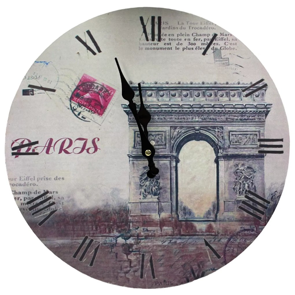 Ceas de perete Paris 34cm, Lemn