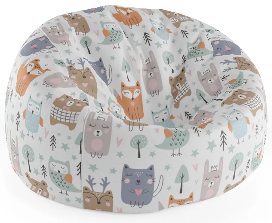 Sac de șezut Cocoon animale de pădure desenate, colorat