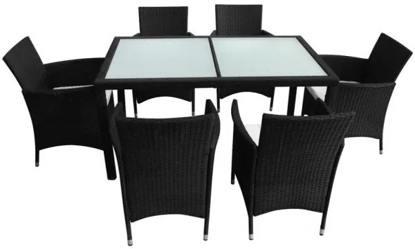 Deuba Set ratan de gradina Berlin 1+6 - negru