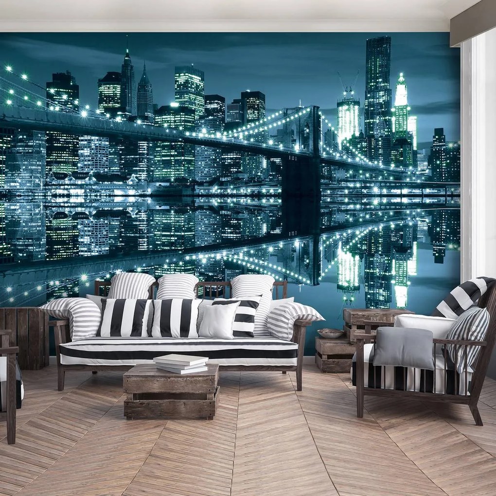 Fototapet - New York și podul Brooklyn (254x184 cm)
