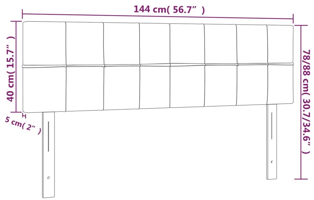 Tablii de pat, 2 buc., gri deschis, 72x5x78 88 cm, catifea 2, Gri deschis, 144 x 5 x 78 88 cm