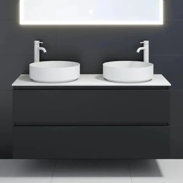 Lavoar pentru blat LJORDAL Ø 40 cm, oțel/alb - BATH DELUXE 06-040-16-01-00