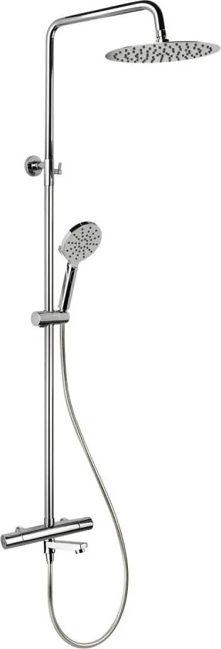Set de duș cu baterie termostatată DRAGOR, crom lucios