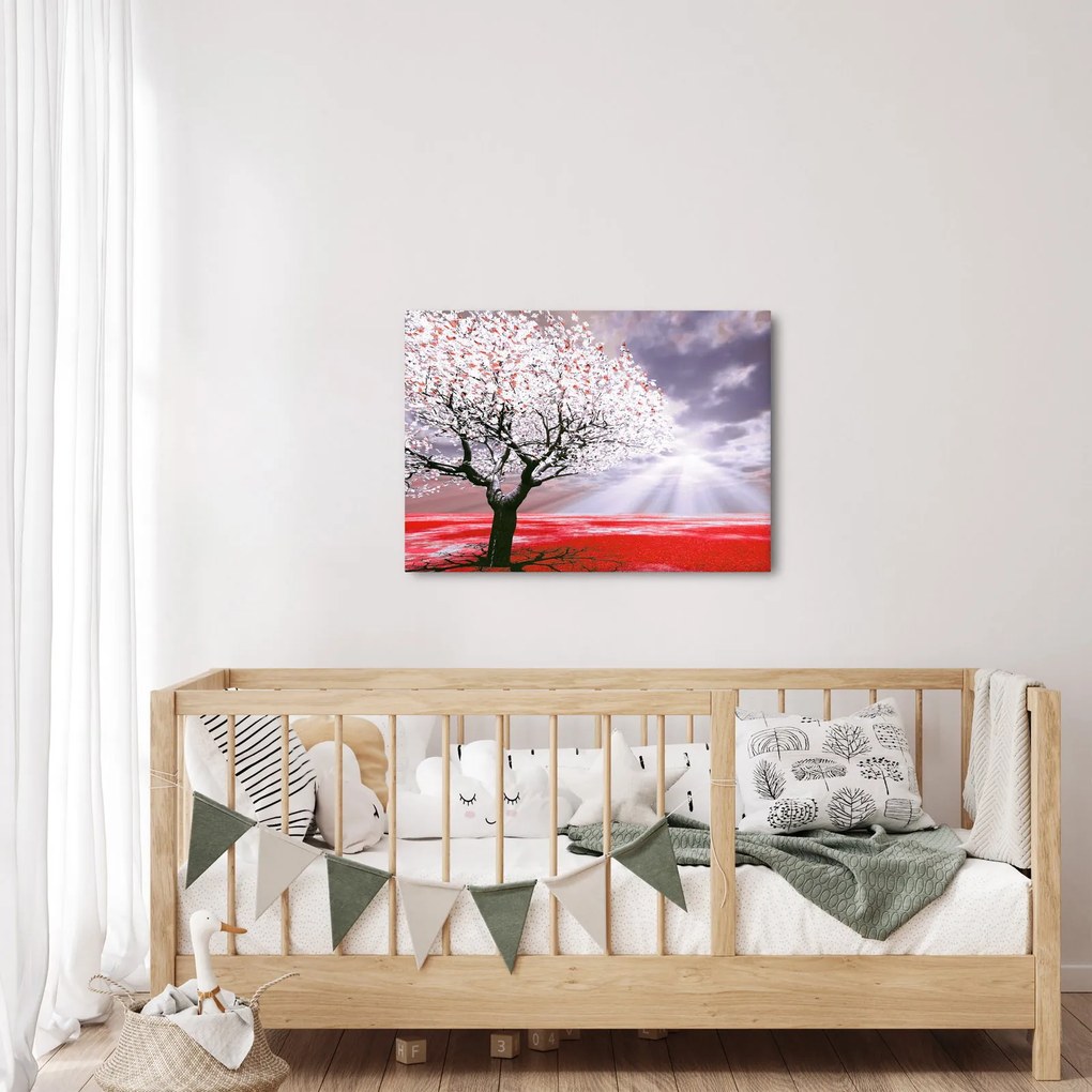 Tablou cu pomul roșu (70x50 cm)