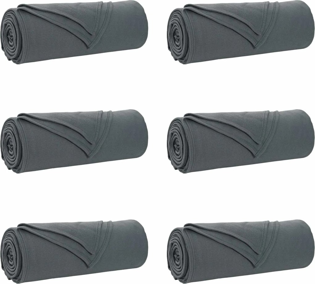 vidaXL Pături de aruncat 6 pcs Gri închis 280 x 210 cm Molton