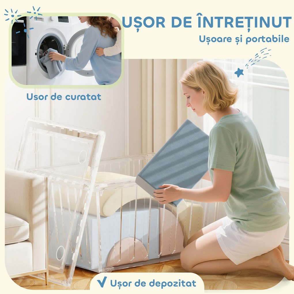 AIYAPLAY Set 5 Blocuri Moi pentru Copii 1.5-8 Ani Multicolor | Aosom Romania