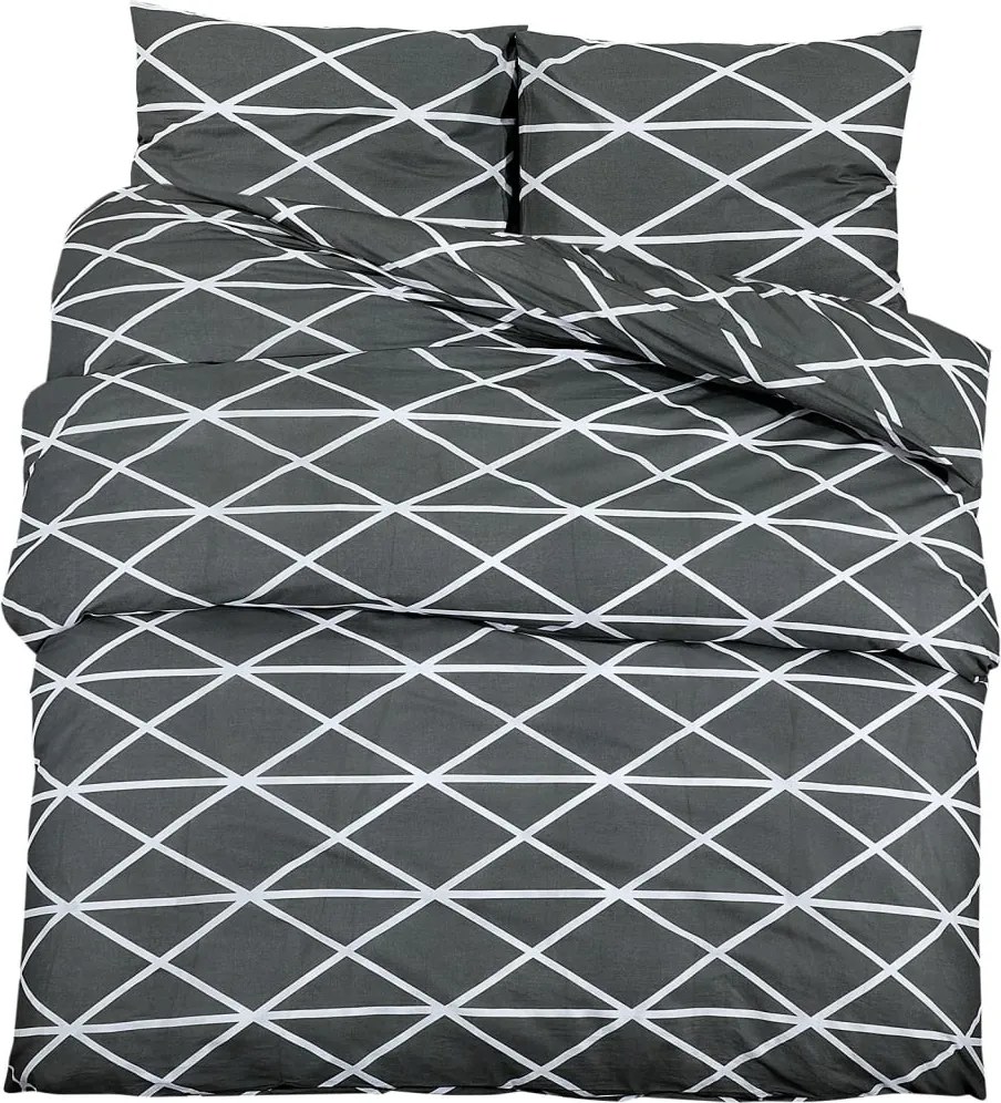 vidaXL Set cu husă de pilotă, gri, 240x220 cm, bumbac
