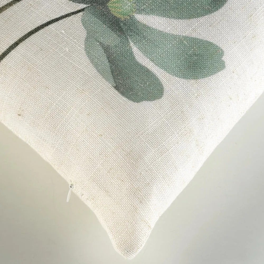 Pernă decorativă din amestec de in 45x45 cm Palmiflore – douceur d'intérieur