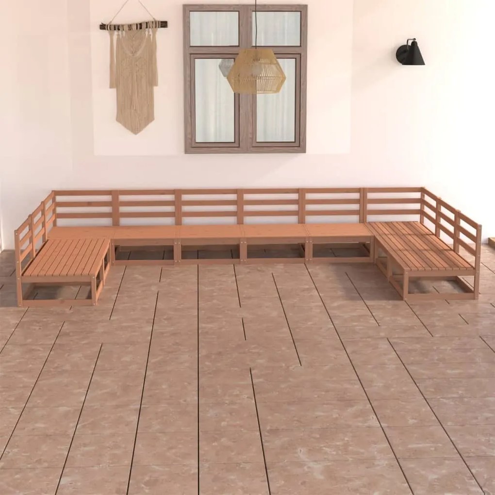 vidaXL Set mobilier de grădină, 10 piese, lemn masiv de pin