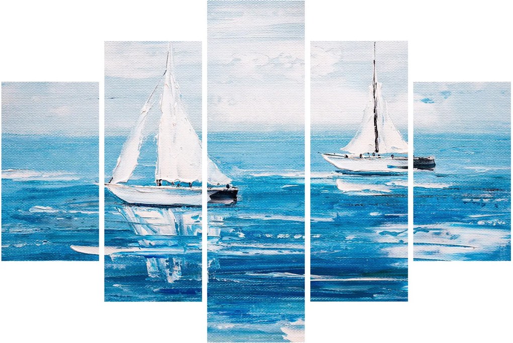 Tablou - Pictură yacht pe mare (150x105 cm)