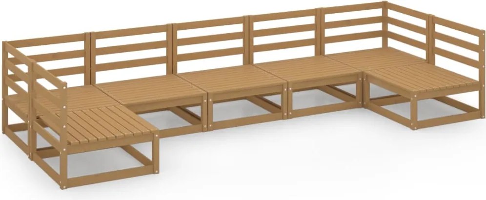 vidaXL Set mobilier de grădină, 7 piese, lemn masiv de pin