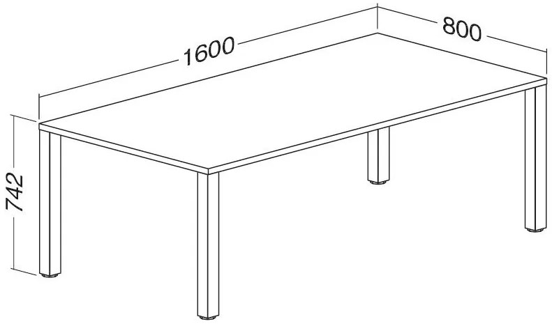 Masa de intalnire ProOffice 160 x 80 cm, alba