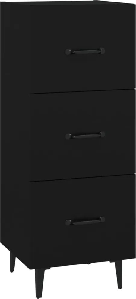 vidaXL Servantă, negru, 34,5x34x90 cm, lemn compozit