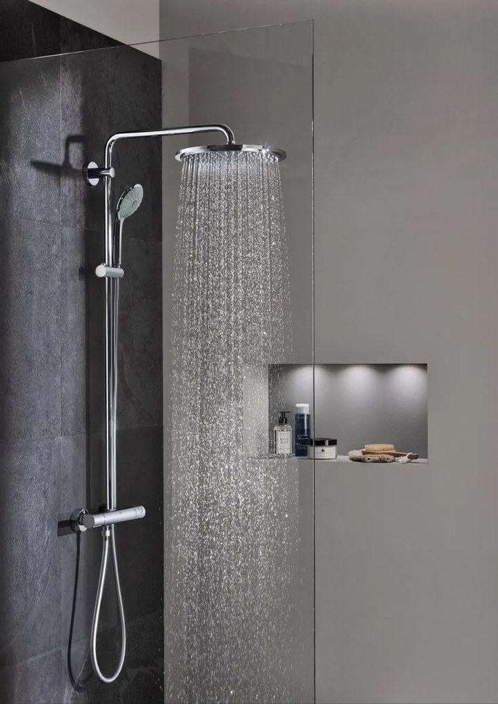 Coloana de dus Grohe Euphoria System 210, termostat, brat dus, crom - 26363000