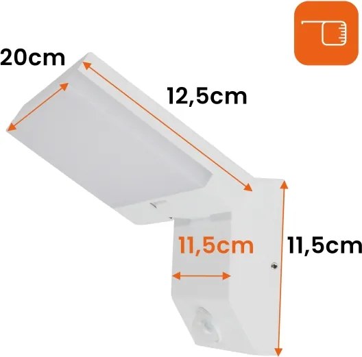 Aplica LED de perete pentru exterior cu senzor LED/18W/230V IP44 albă