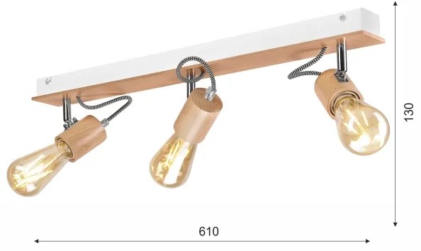 Lustr GUSTAVO 3xE27/60W/230V montat aproape de tavan