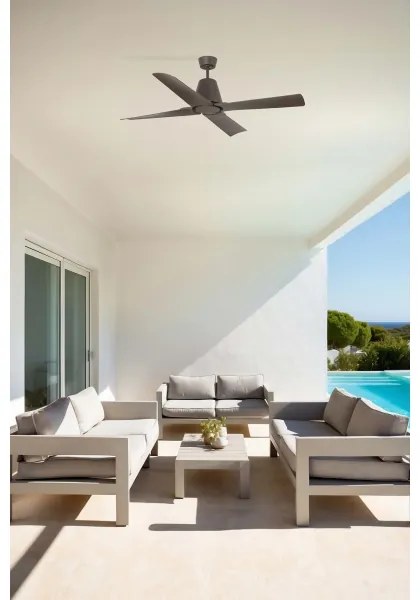 Ventilator de tavan FARO 33490 TYPHOON IP44 maro + telecomandă