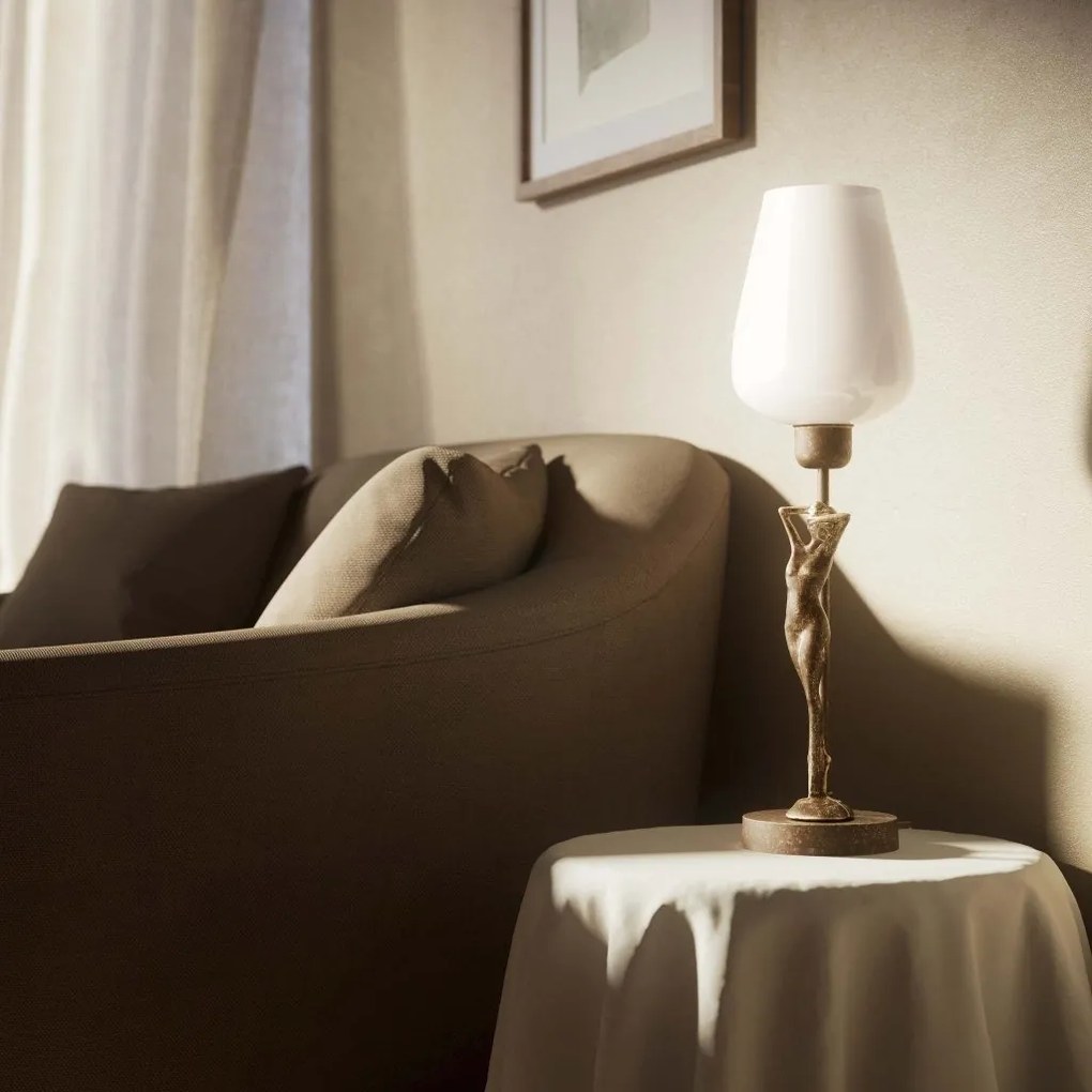Lampa de masa figura feminina din alama Donne