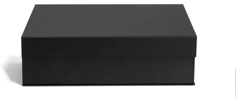 Cutii de depozitare gri-închis 3 buc. din carton cu capac, decorative 42,5x29,5x13 cm Kian Paper Laminate – Bigso