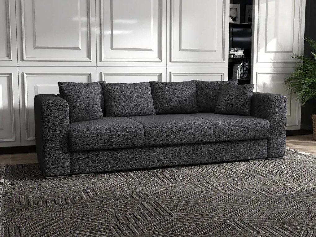 Canapea extensibilă dumonde cu ladă de depozitare si sezut confortabil din spuma high-density, Gloria Enjoy grafit 240x100 cm