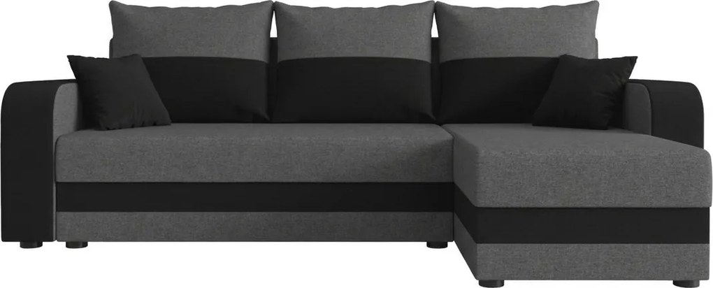 Coltar extensibil de colt VALERIO, gri inchis/antracit, reversibil, 238x140 cm + 2 perne GRATUIT