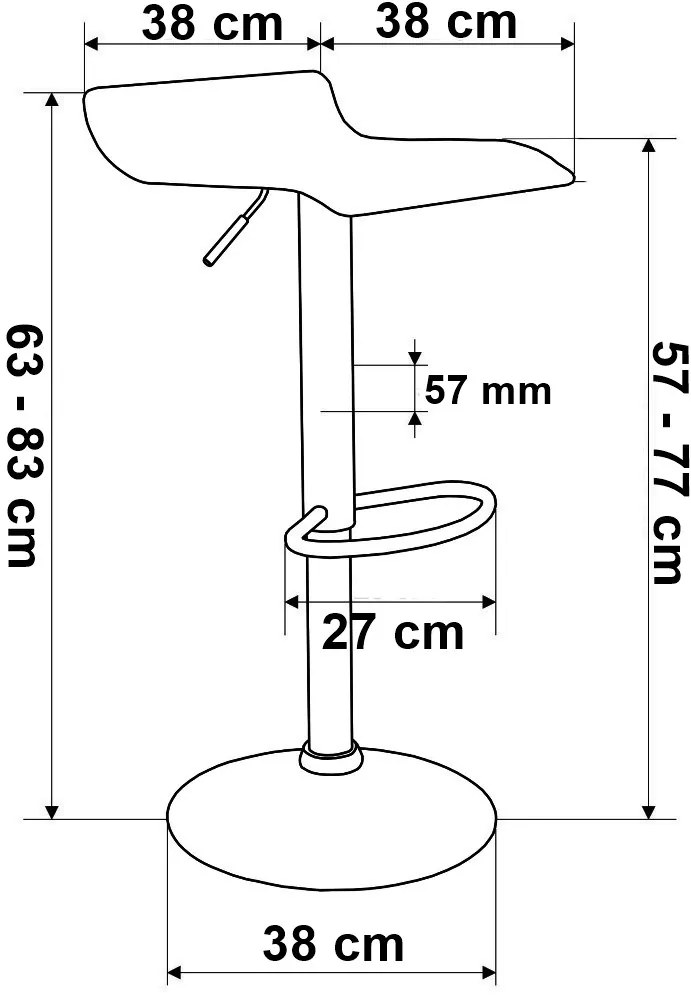 JAKS SCAUN DE BAR PORTI BLACK - NEGRU