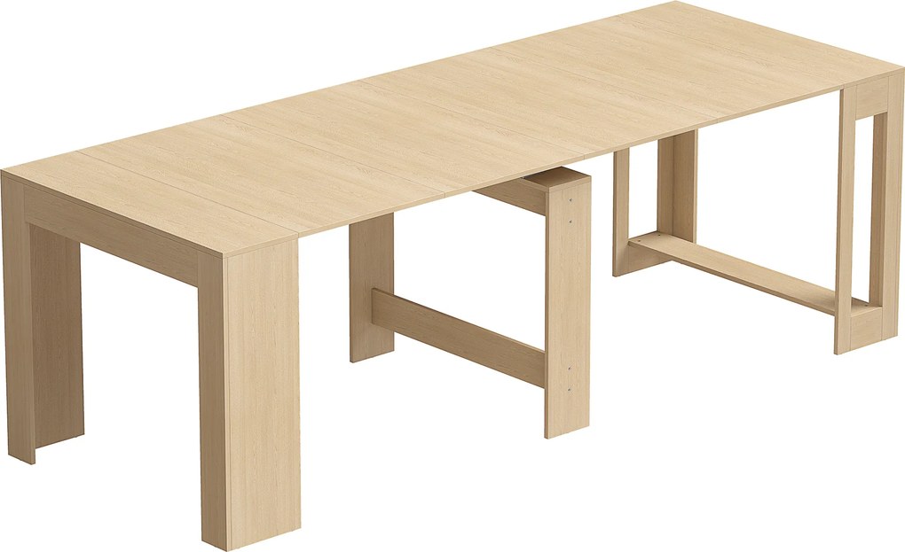 HOMCOM Masă de Dining Compactă pentru Bucătărie Economisește Spațiu, 240 x 90 x 78 cm, Lemn Deschis | Aosom Romania