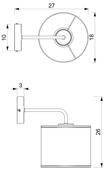 Lampă de perete LOFT SHADE 1xE27/60W/230V albă/aurie