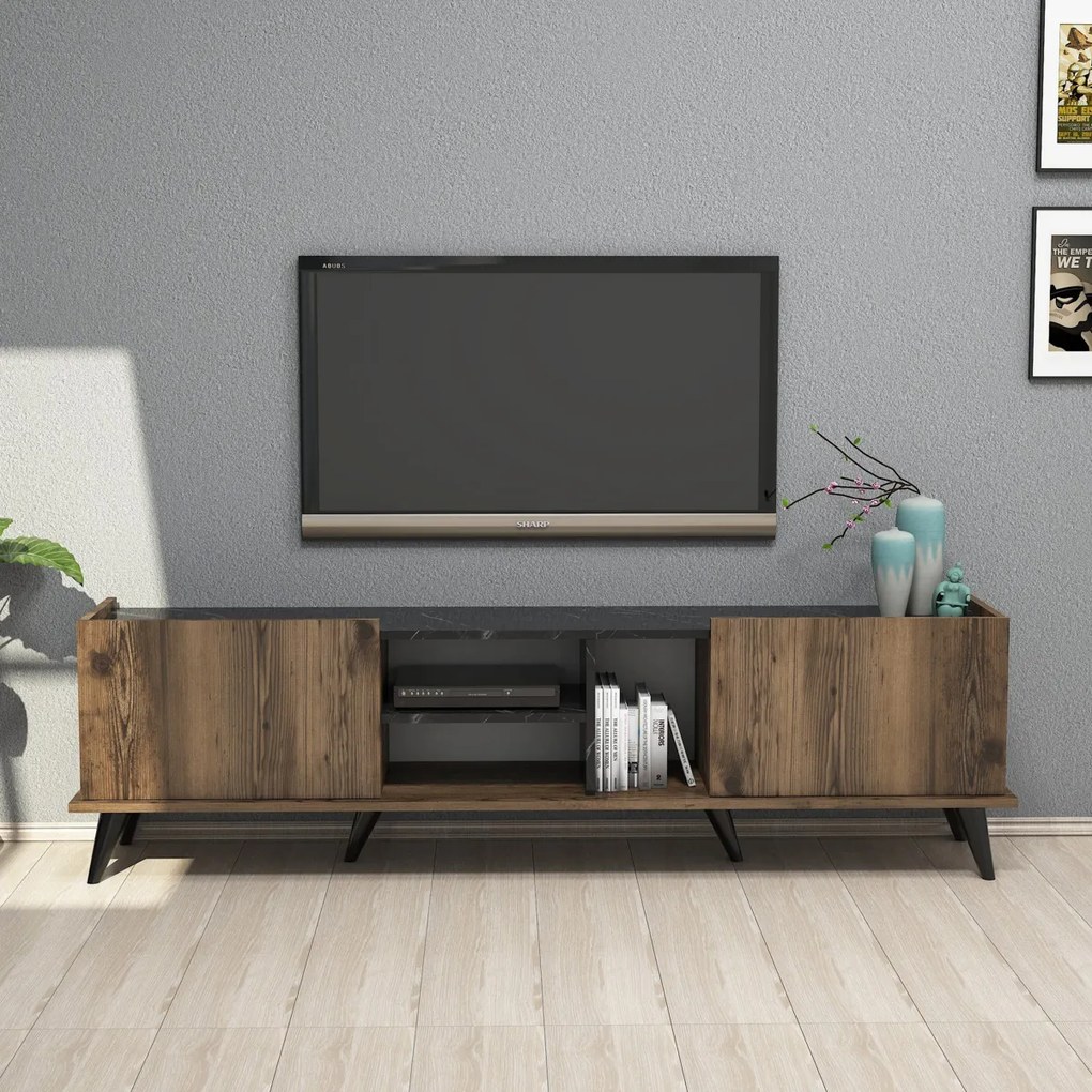 Masă TV Elegante Walnut Negru