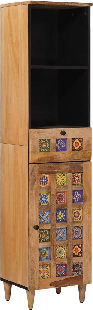 vidaXL Dulap de Baie natural 38 x 33 x 160 cm Lemn de mango solid
