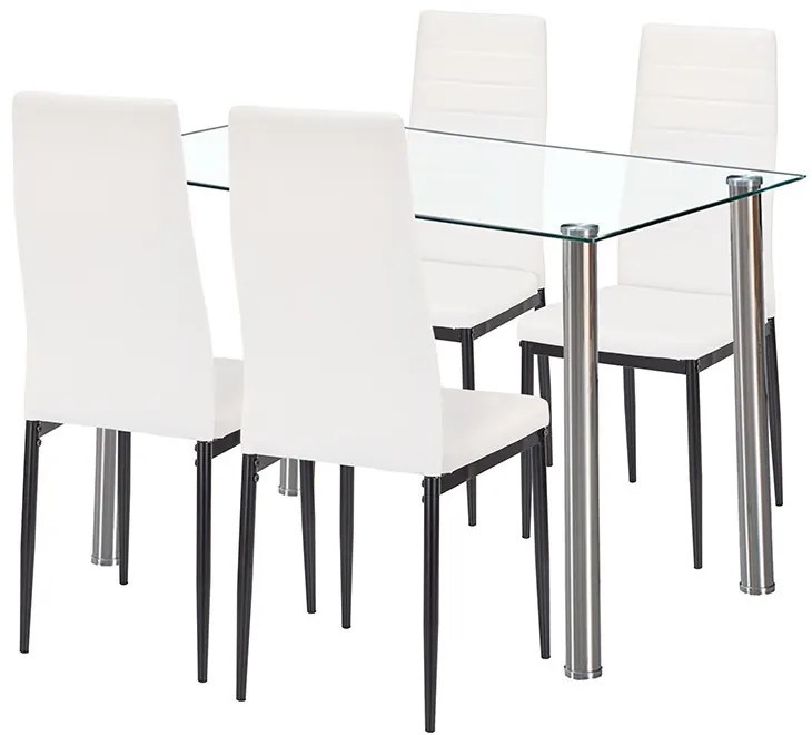 Mateo 4+1 set de sufragerie alb-negru