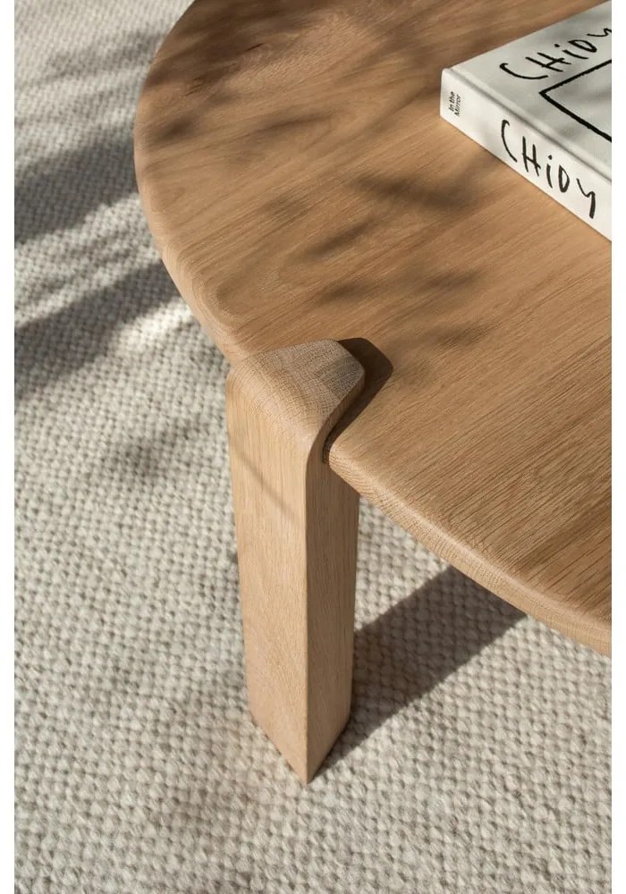 Măsuță de cafea în culoare naturală din lemn de stejar 80x150 cm Kulin – Gazzda