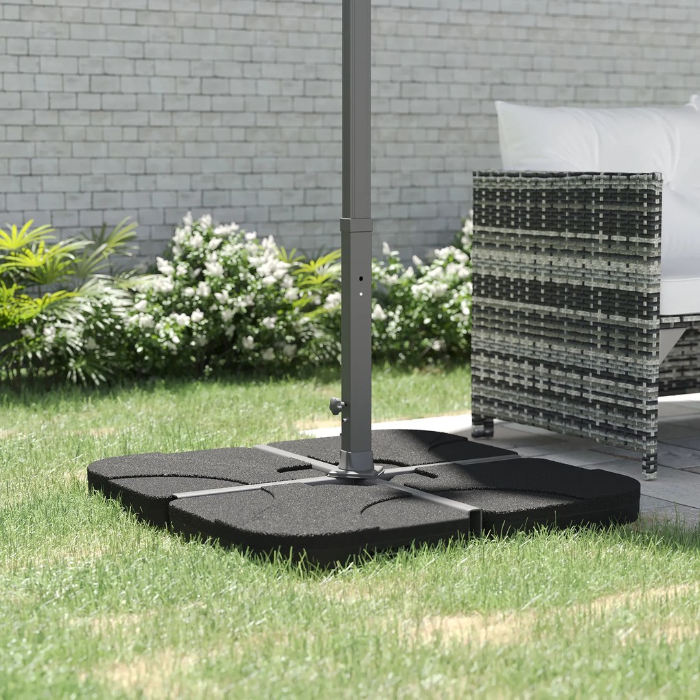 Outsunny Set de 4 Baze Umbrelă de Grădină din Plastic Rezistent la Apă 50x50x7.5cm pentru Stabilitate | Aosom Romania