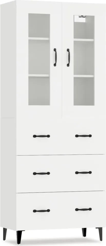 vidaXL Dulap înalt, alb, 69,5x34x180 cm, lemn compozit